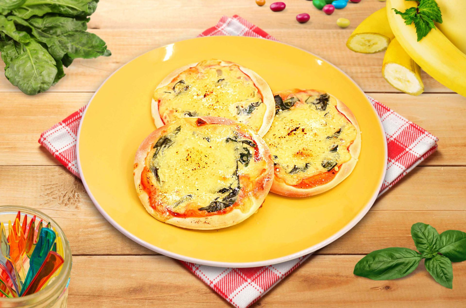 Ajinomoto | Mini Spinach and Cheese Pizza - Ajinomoto