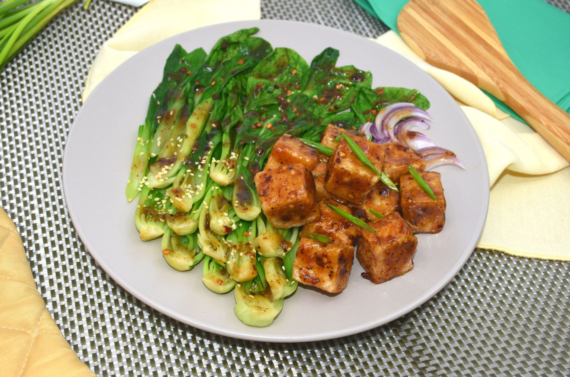 Ajinomoto | Crispy Honey Sesame Tofu with Bokchoy - Ajinomoto