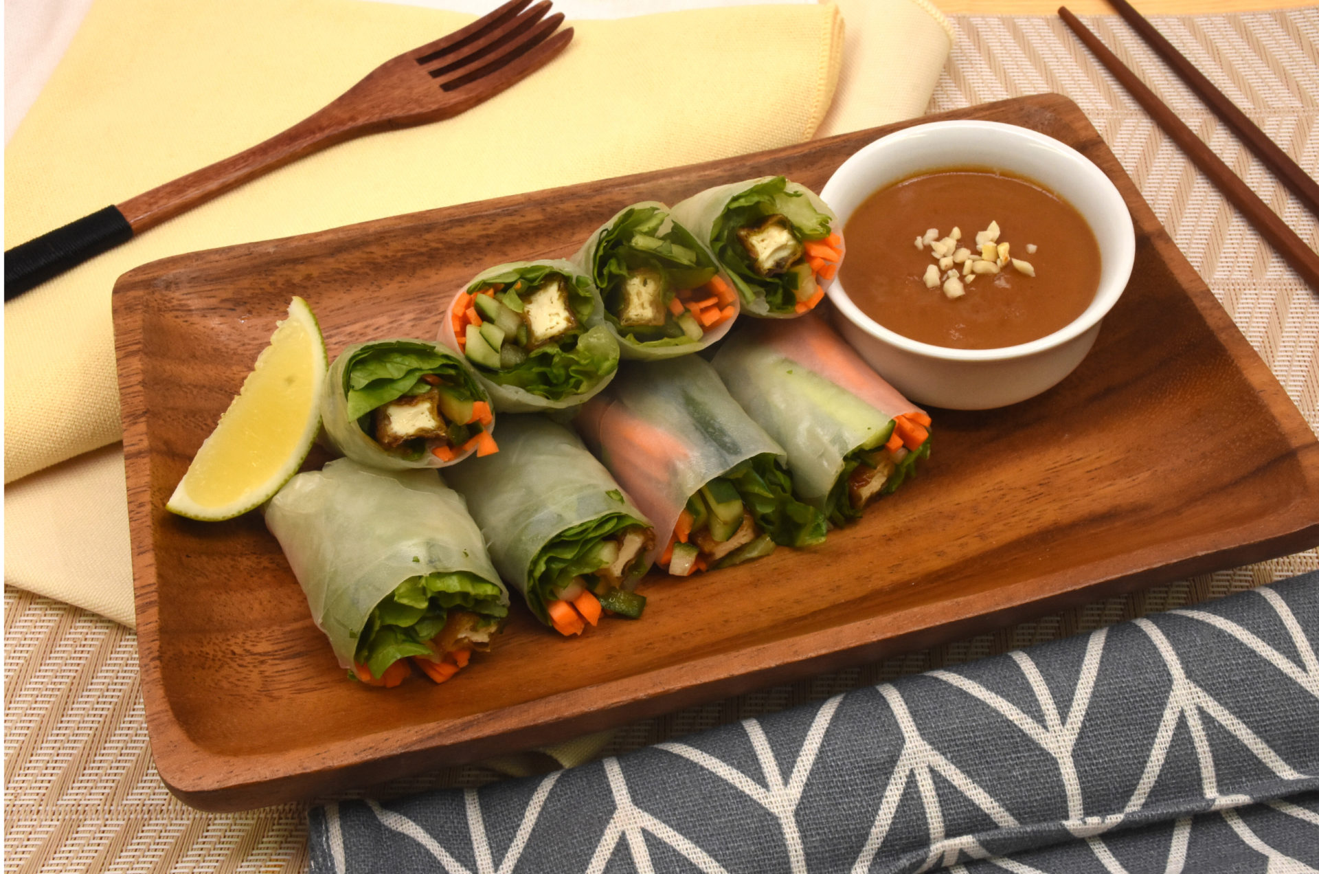 Ajinomoto | Fresh Spring Roll with Tofu & Peanut Sauce - Ajinomoto